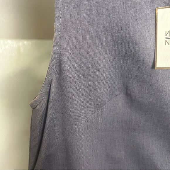 Anthropologie Kestan Alton Gray Sleeveless Organic Cotton Linen Blend Dress - Picture 9 of 14